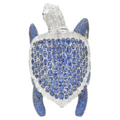 De Grisogono Diamond and Sapphire "Turtle" Bangle Bracelet