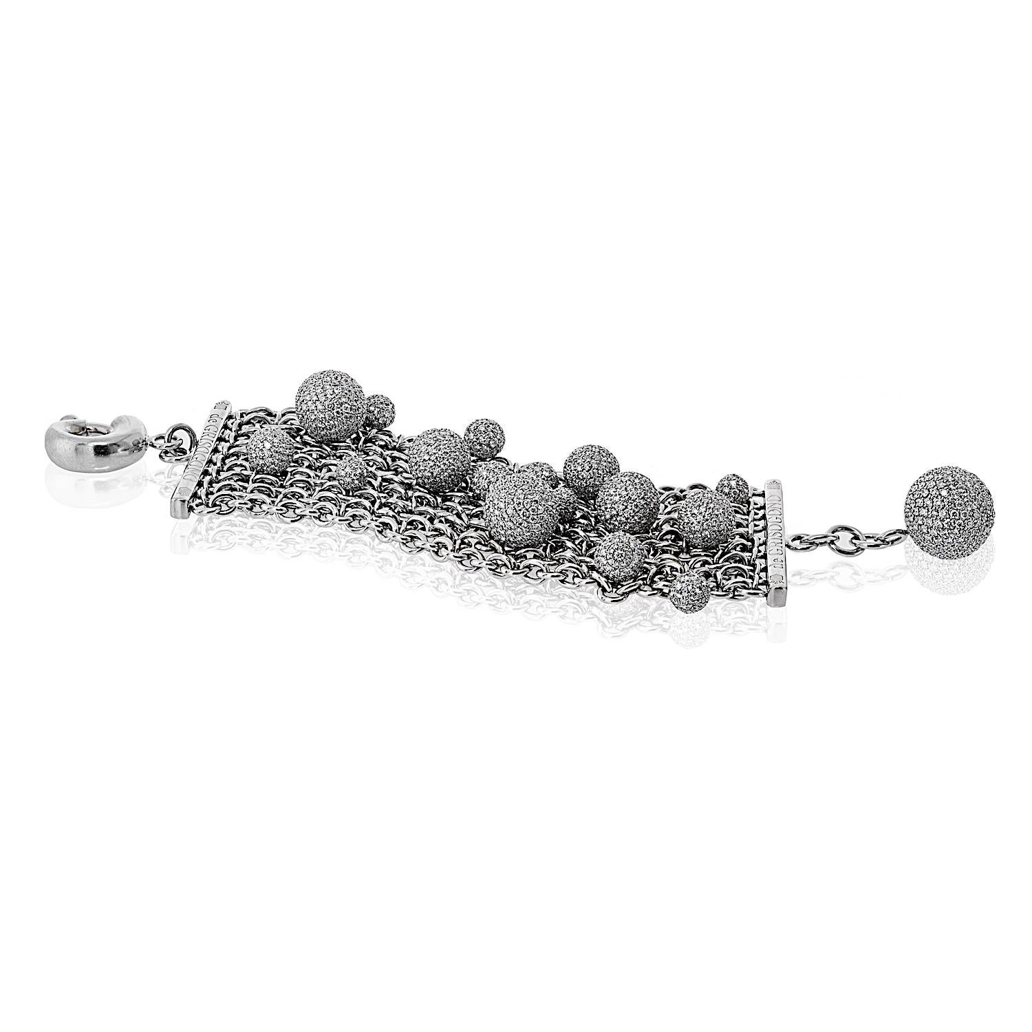 Bracciale de GRISOGONO con boule di diamanti in oro bianco 18 carati In condizioni ottime in vendita a New York, NY