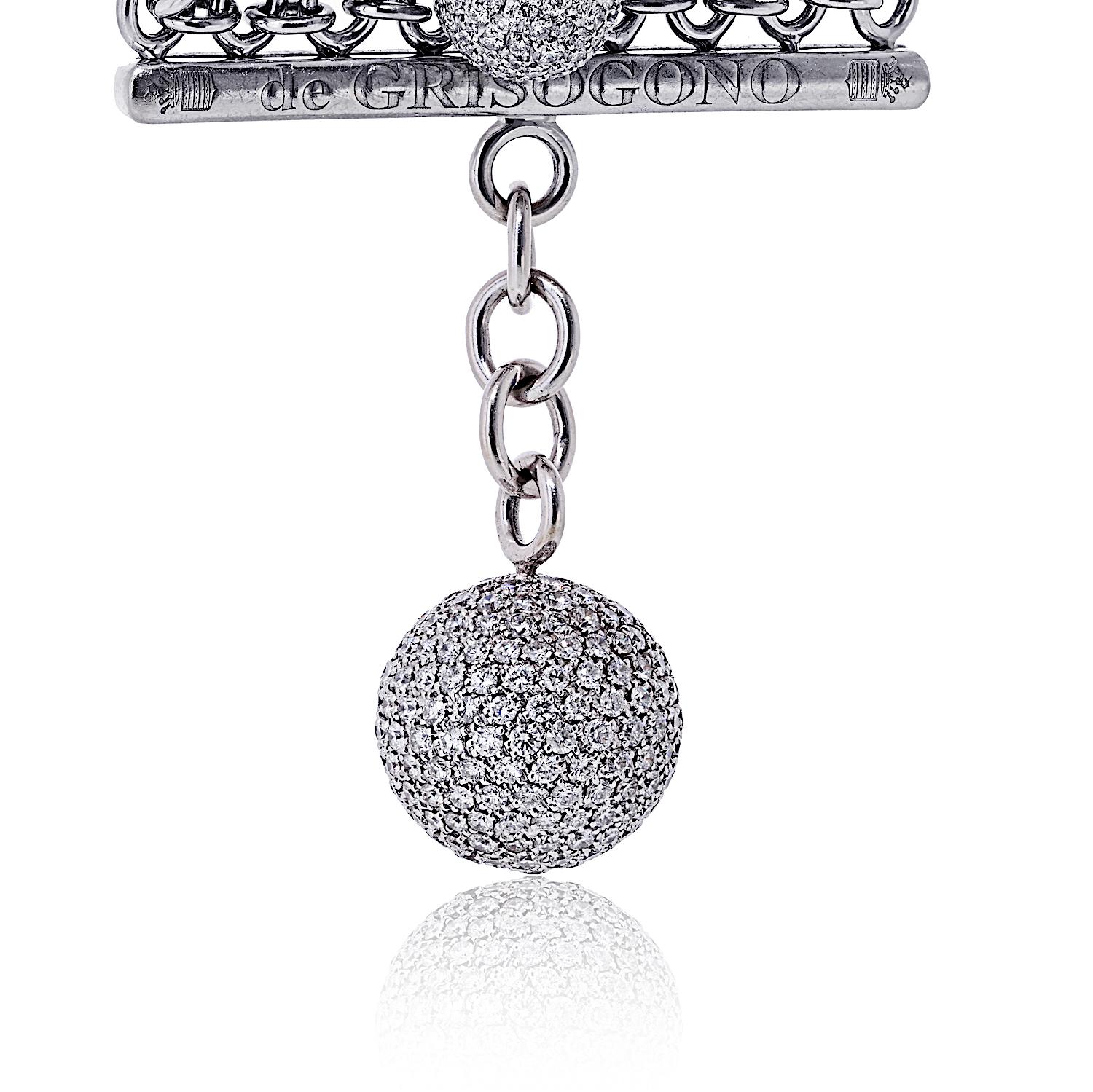 Donna Bracciale de GRISOGONO con boule di diamanti in oro bianco 18 carati in vendita