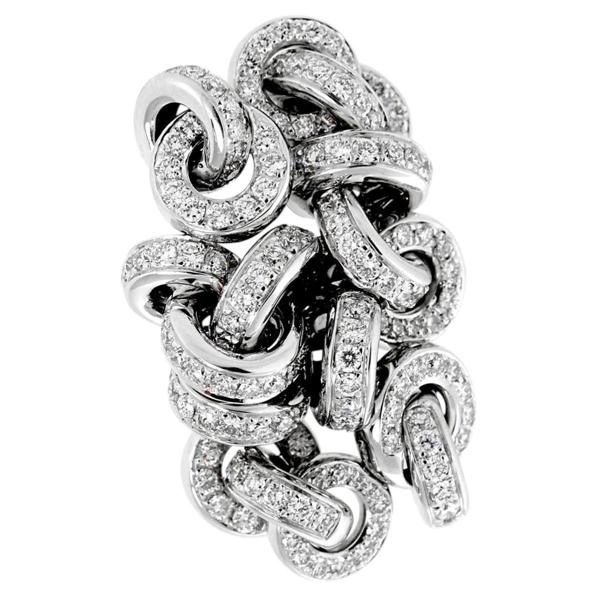 De Grisogono Diamant-Cocktailring aus 18k Weißgold im Angebot