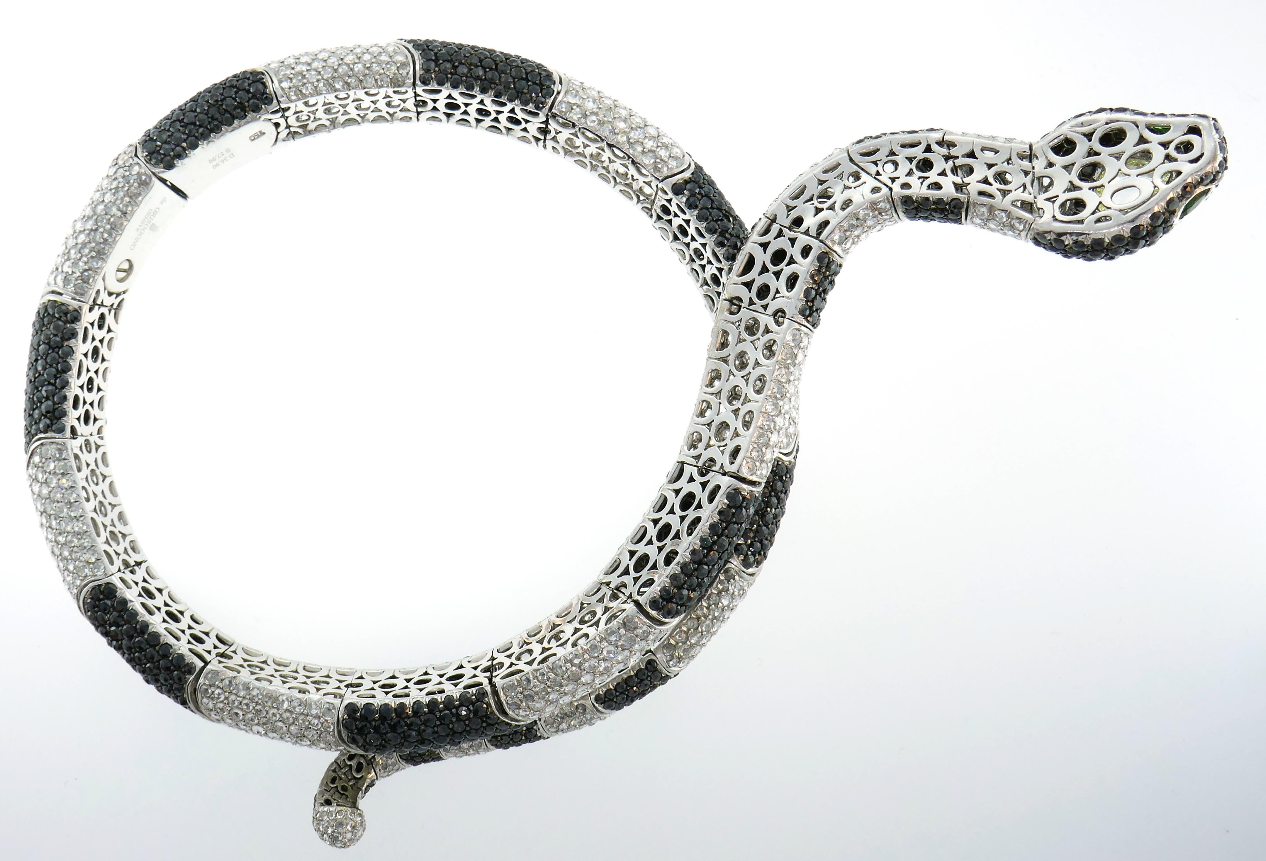 De Grisogono Diamond White Gold Snake Necklace In Excellent Condition In Beverly Hills, CA