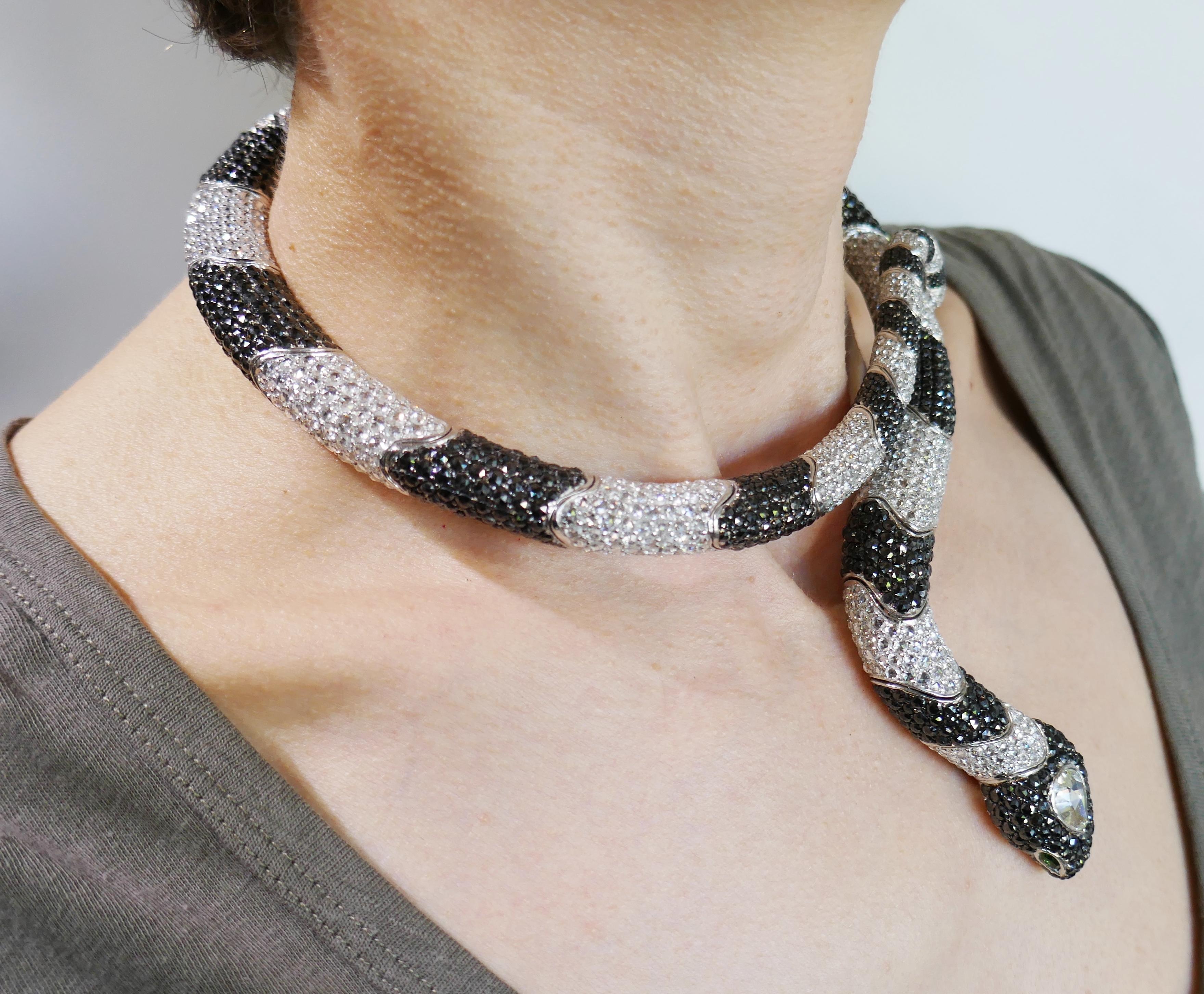 De Grisogono Diamond White Gold Snake Necklace 1