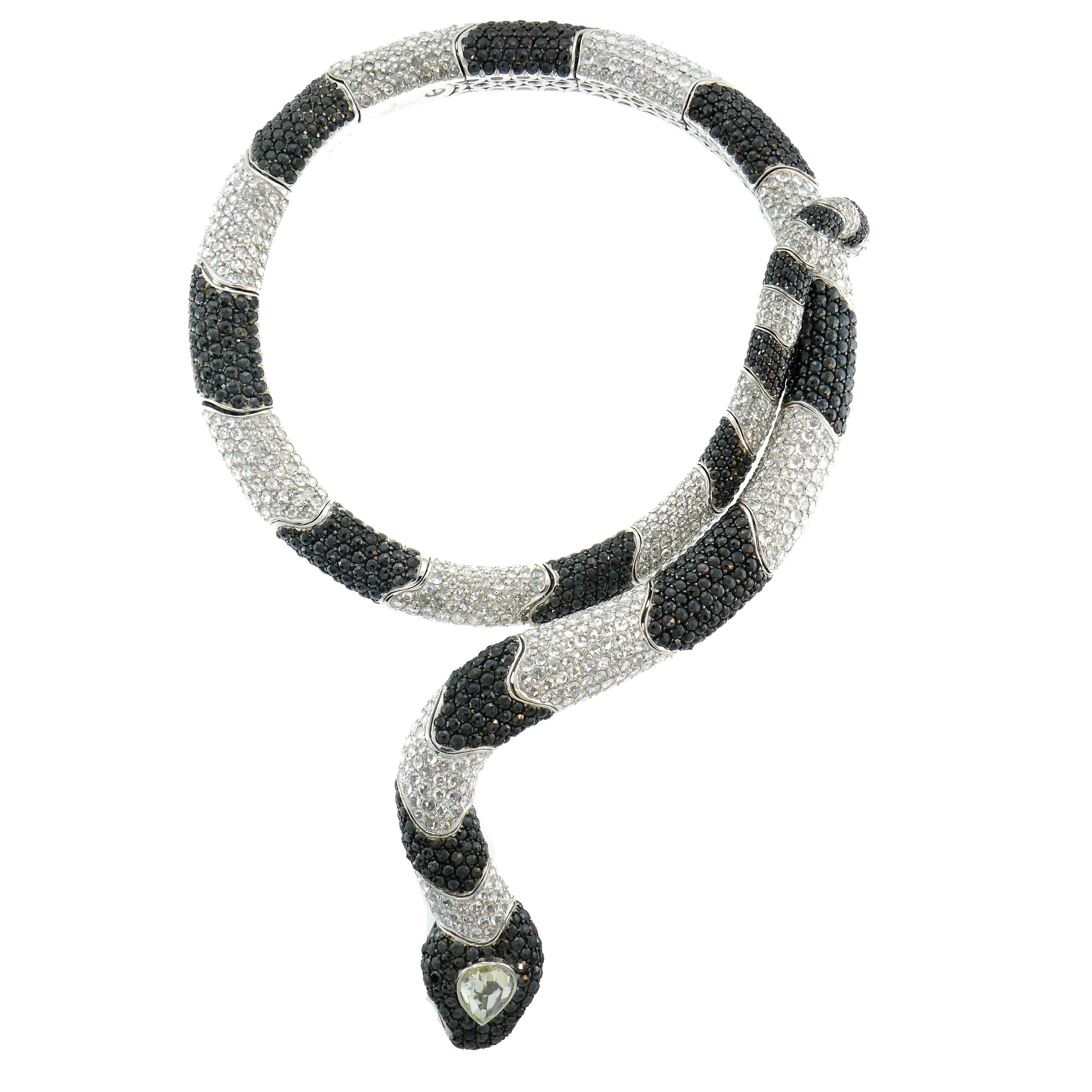 De Grisogono Diamond White Gold Snake Necklace