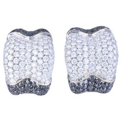 Orecchini De Grisogono: orecchini a cerchio in oro bianco 18k con diamanti neri