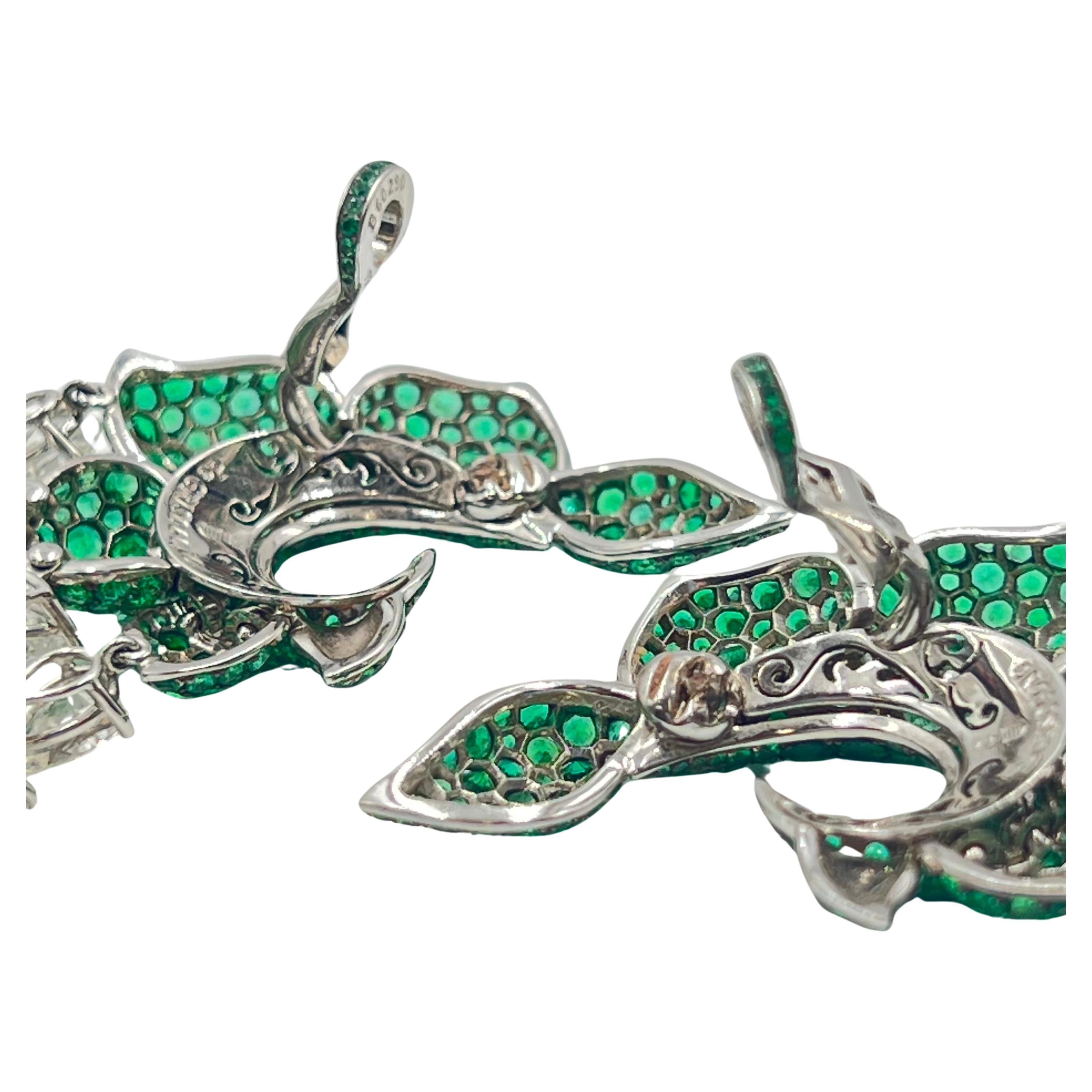 Women's De Grisogono Emerald Diamond Chandelier Earrings