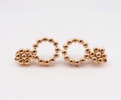 De Grisogono Boucles d'oreilles convertibles en or jaune massif 18 carats de fabrication française