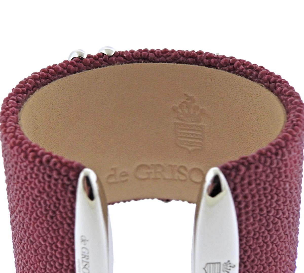Women's or Men's de Grisogono Galuchat Gold Pink Bracelet