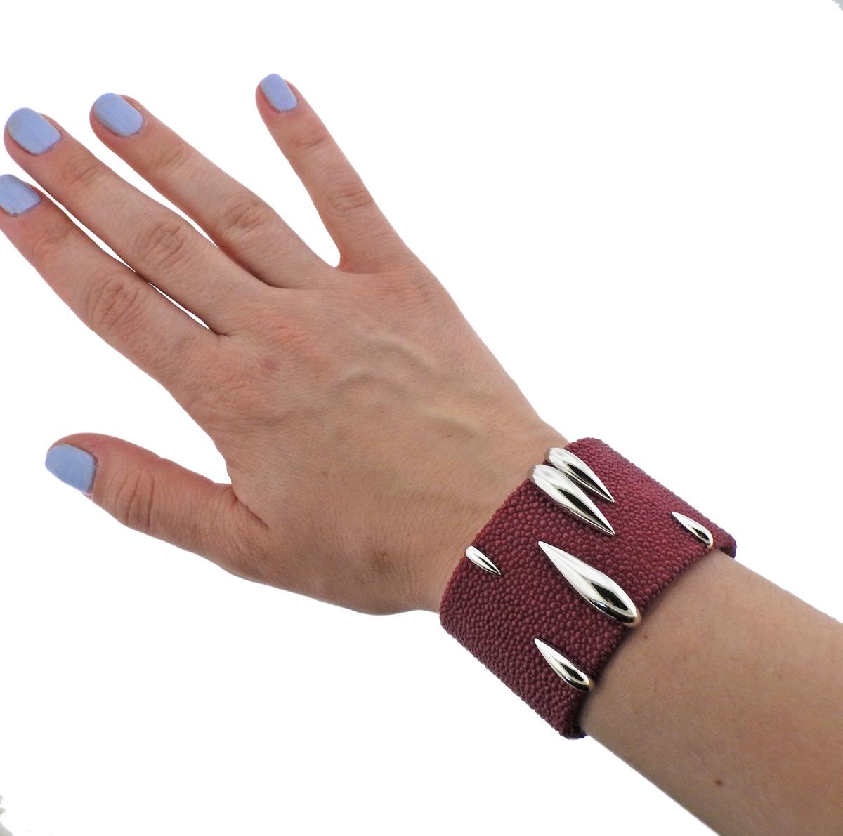 de Grisogono Galuchat Gold Pink Bracelet 1