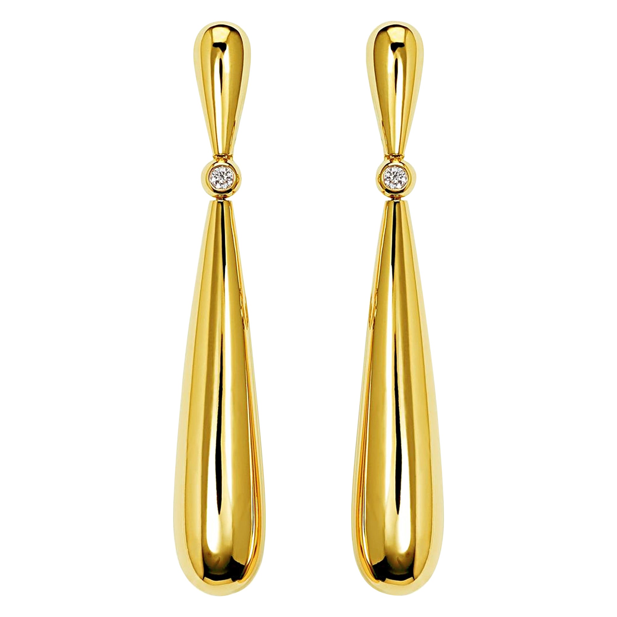 De Grisogono Gocce Pendants d'oreilles en or jaune et diamants en vente