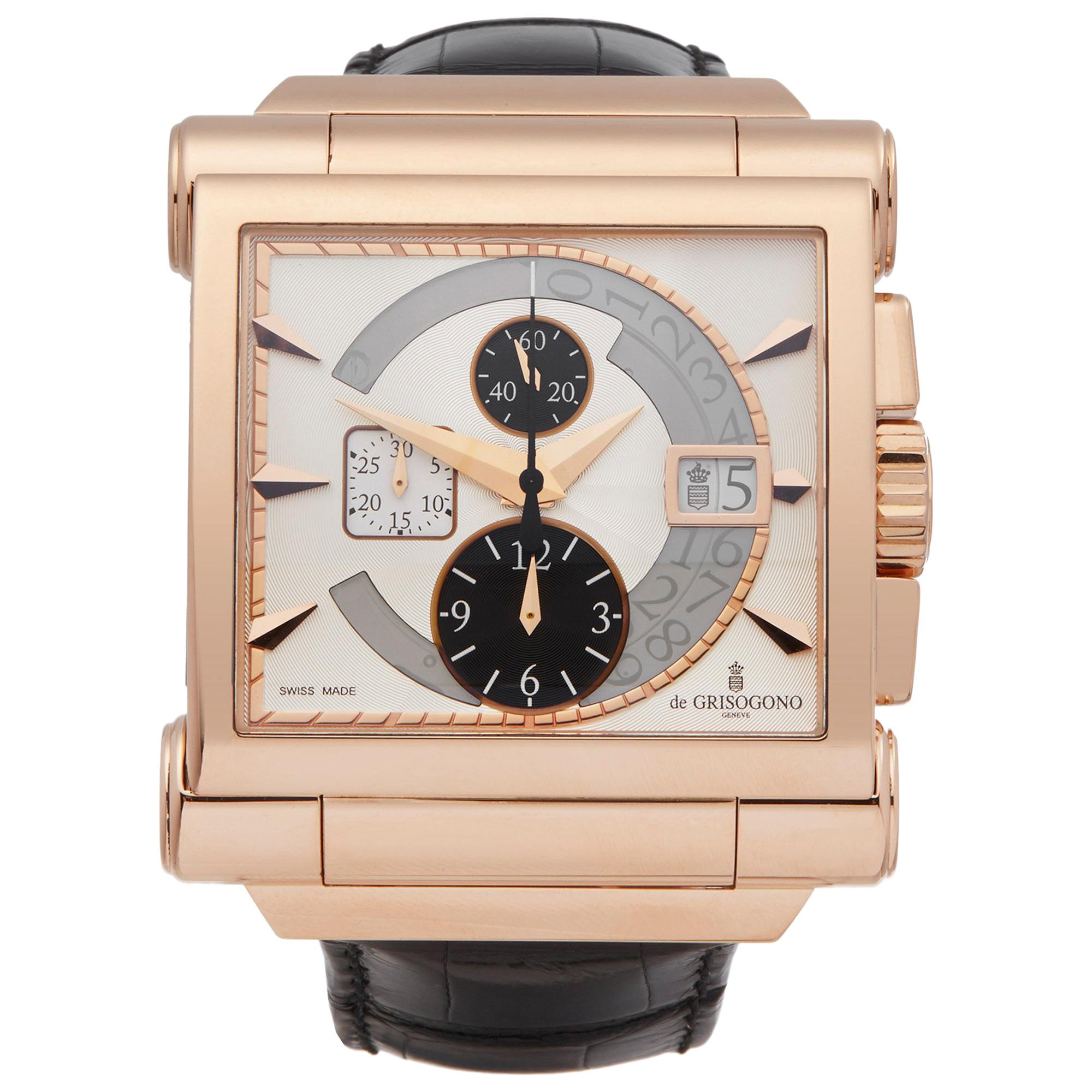De Grisogono Grande Chrono 18 Karat Rose Gold N02 Wristwatch
