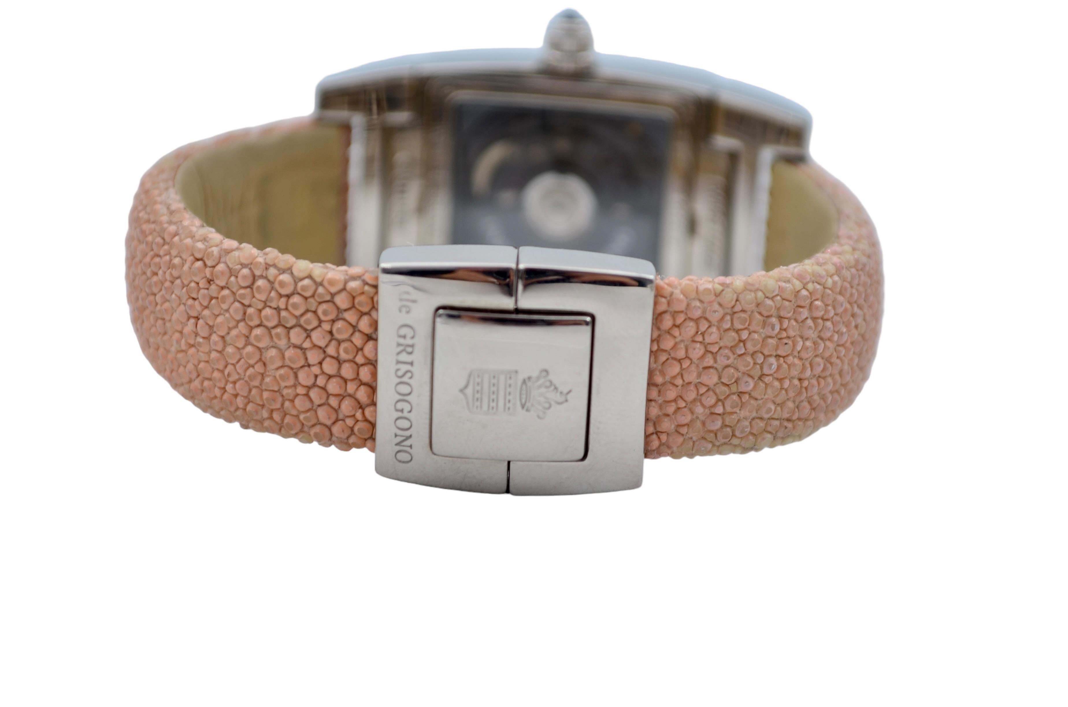 De Grisogono Instrumentino 29x48mm Dual Time Diamonds 18K White Gold Ref: TINO S 6