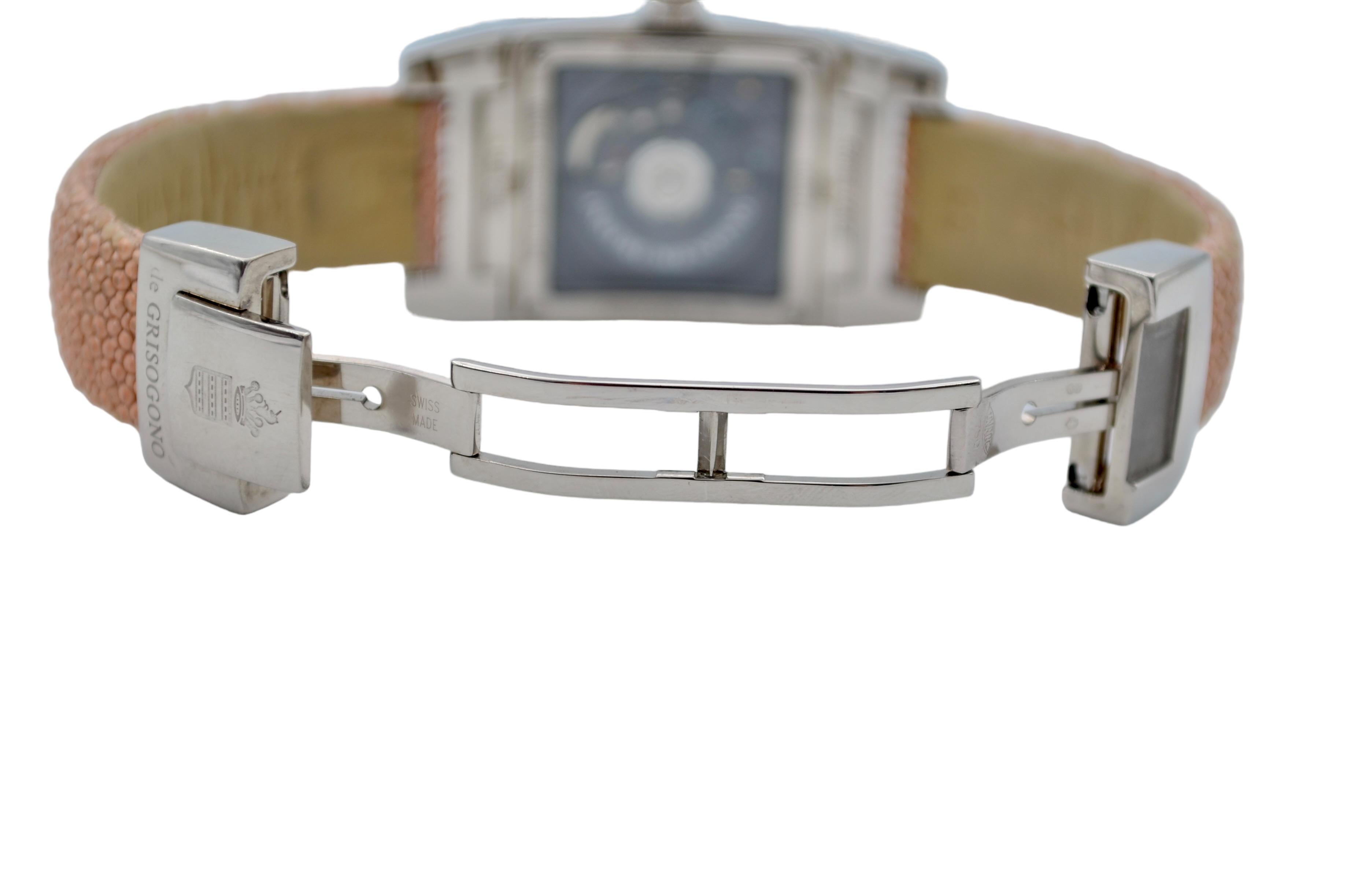 De Grisogono Instrumentino 29x48mm Dual Time Diamonds 18K White Gold Ref: TINO S 7