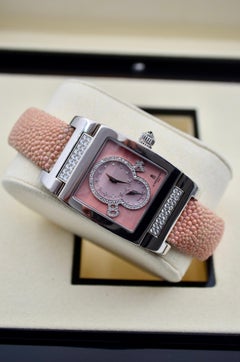 De Grisogono Instrumentino 29x48mm Dual Time Diamonds 18K White Gold Ref: TINO S