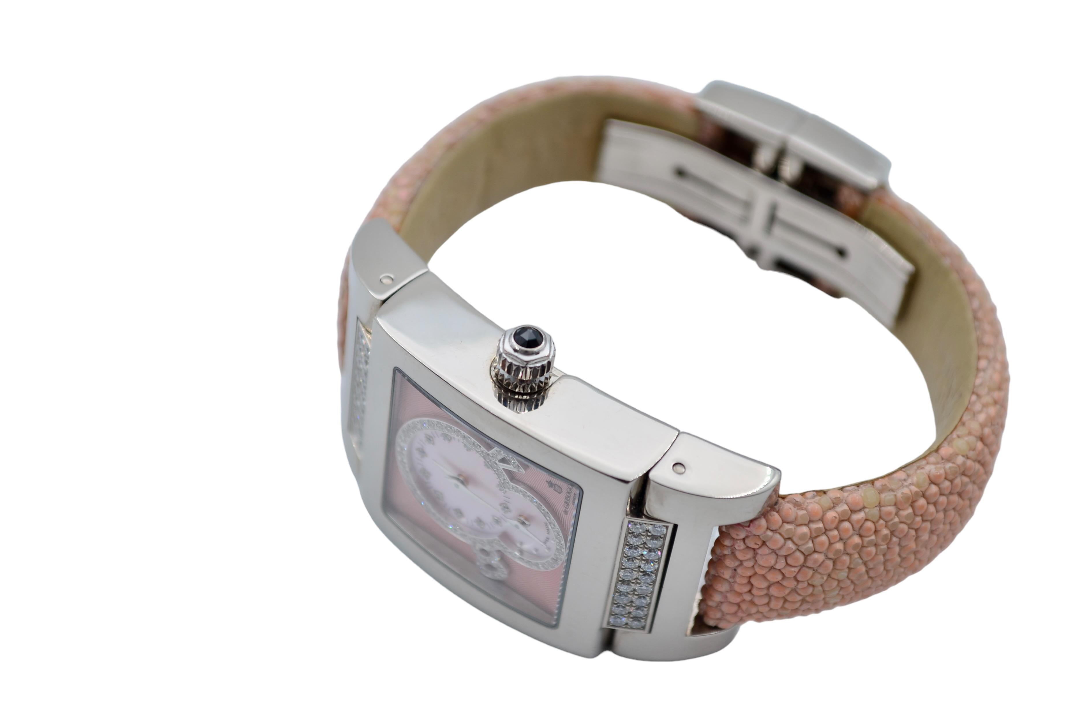 De Grisogono Instrumentino 29x48mm Dual Time Diamonds 18K White Gold Ref: TINO S 3