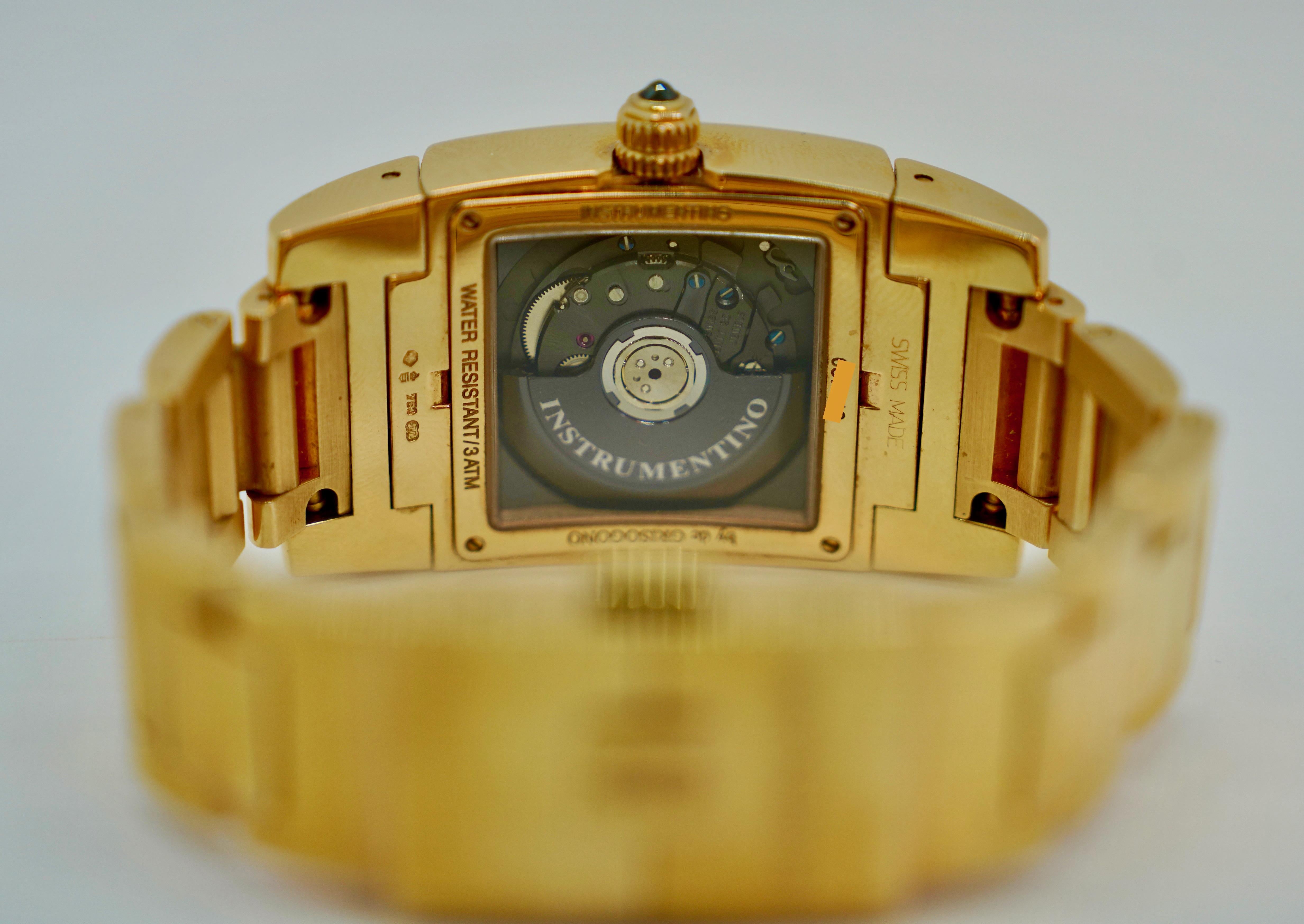 Women's DE GRISOGONO INSTRUMENTINO GMT ladies' watch in 18k rose gold with diamonds For Sale