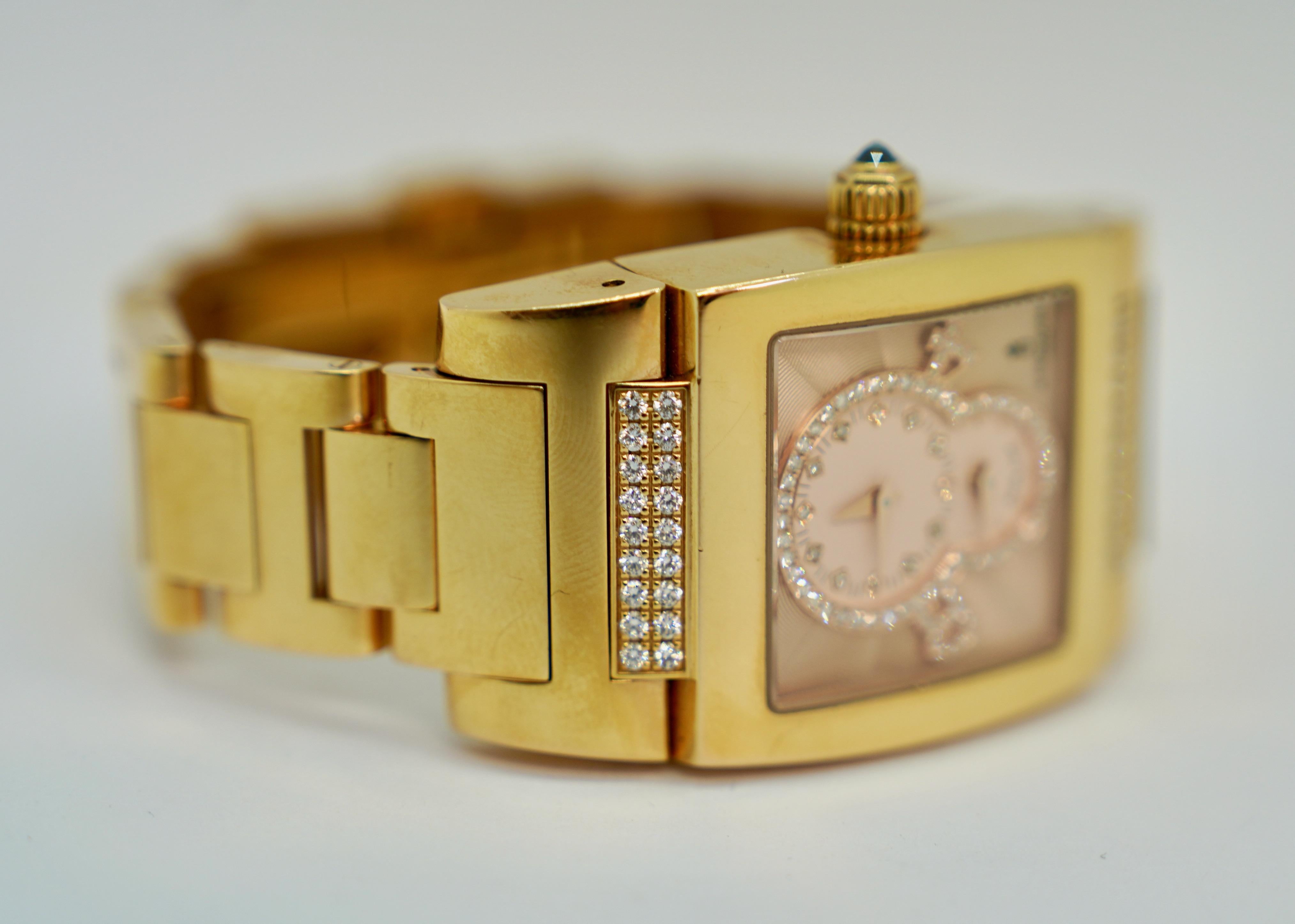 DE GRISOGONO INSTRUMENTINO GMT ladies' watch in 18k rose gold with diamonds For Sale 2