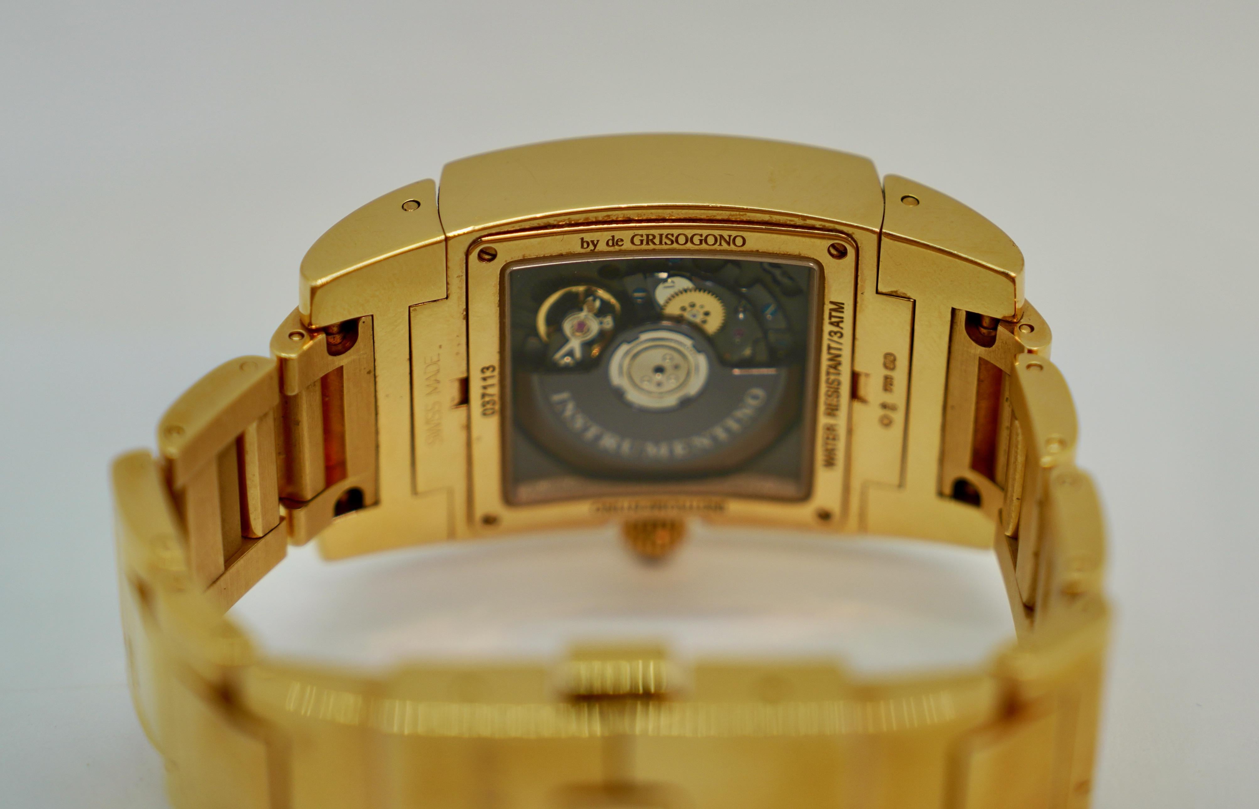 DE GRISOGONO INSTRUMENTINO GMT ladies' watch in 18k rose gold with diamonds For Sale 3