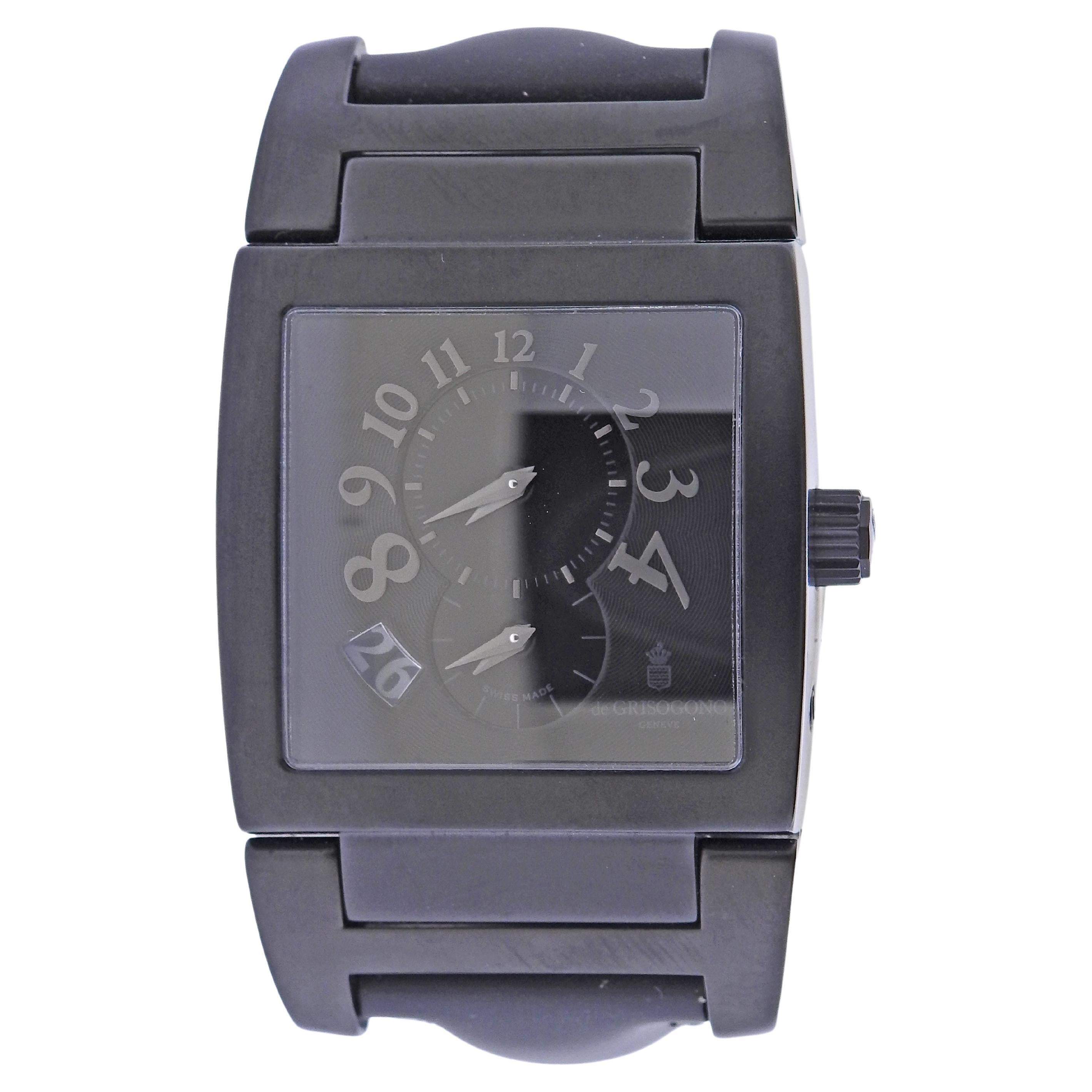 De Grisogono Instrumentino Uno Black Forever PVS Steel Watch 20895S/N For Sale