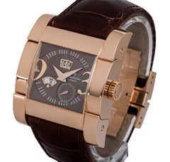 De Grisogono Instrumento Novantatre Gents 18 Karat Rose Gold Brown Dial