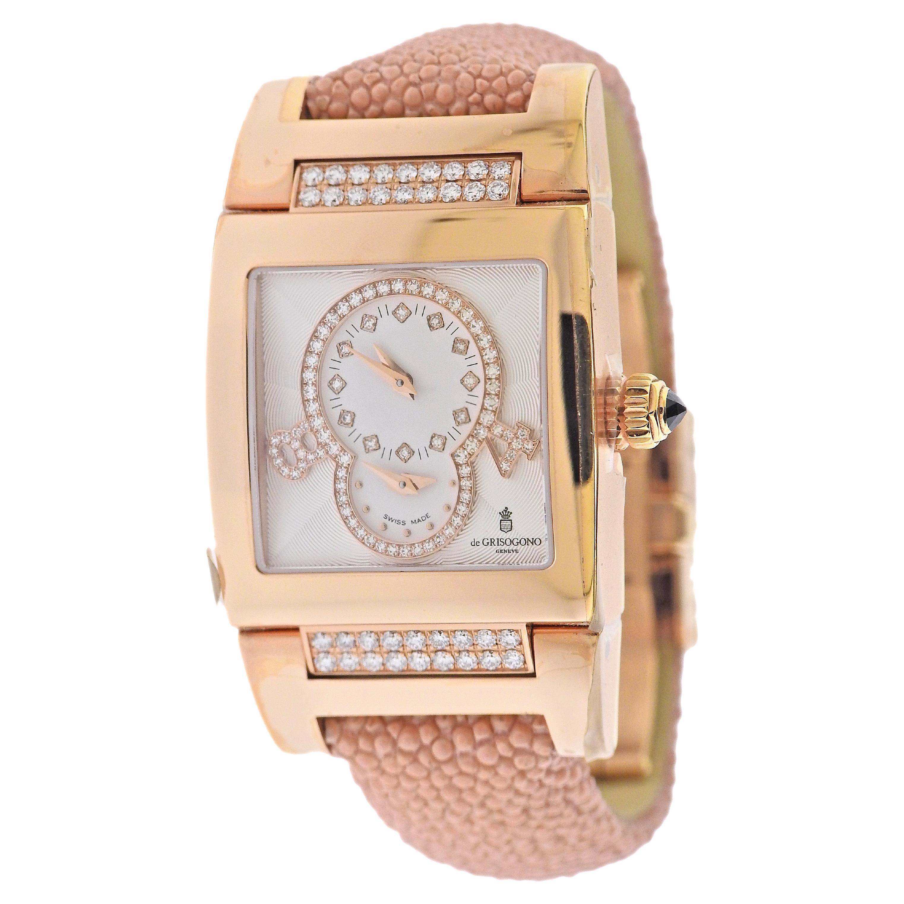 De Grisogono Instrumento Diamond Gold Automatic Watch 36335S/N For Sale