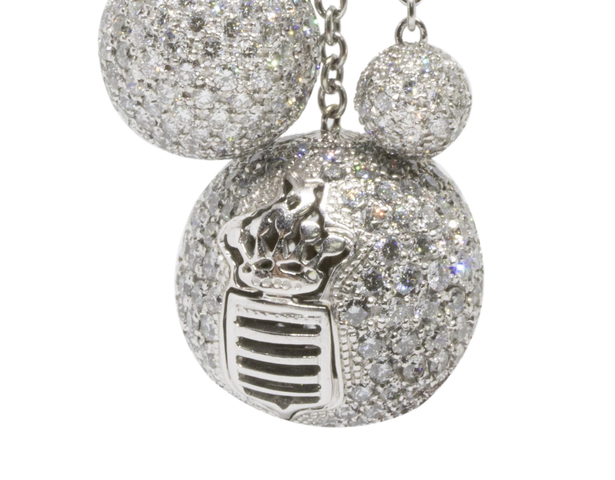 Women's or Men's de GRISOGONO Jewelry Boule Collection Earrings w/ White Gold For Sale