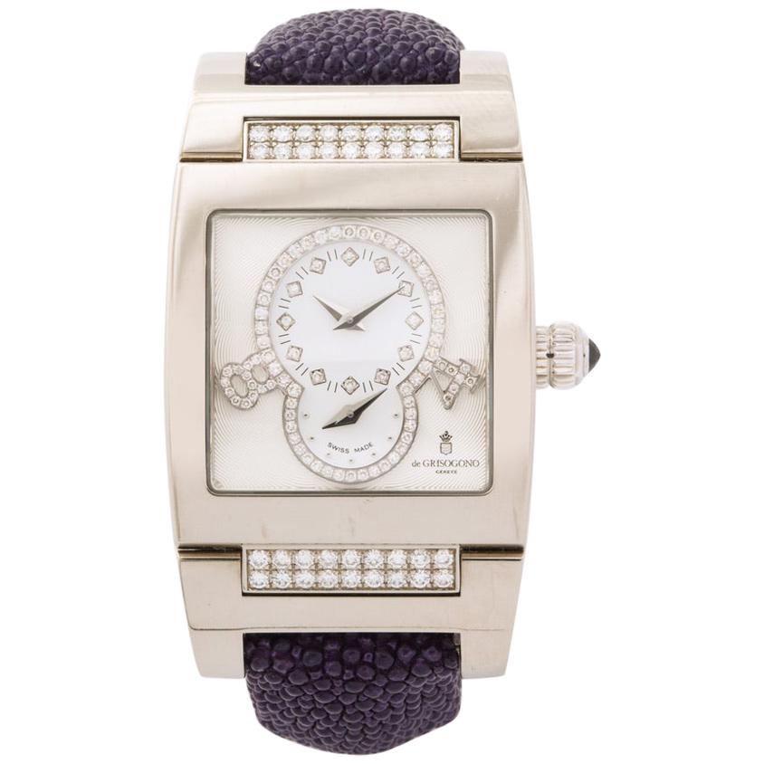 De Grisogono Ladies White Gold Diamond Instrumentino Watch