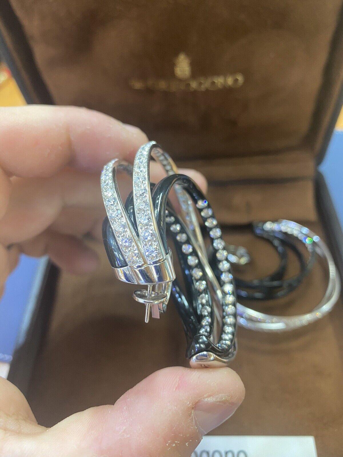 de GRISOGONO LARGE GRÖSSE  Diamant- und schwarze Keramik-Ohrringe im Zustand „Hervorragend“ im Angebot in New York, NY