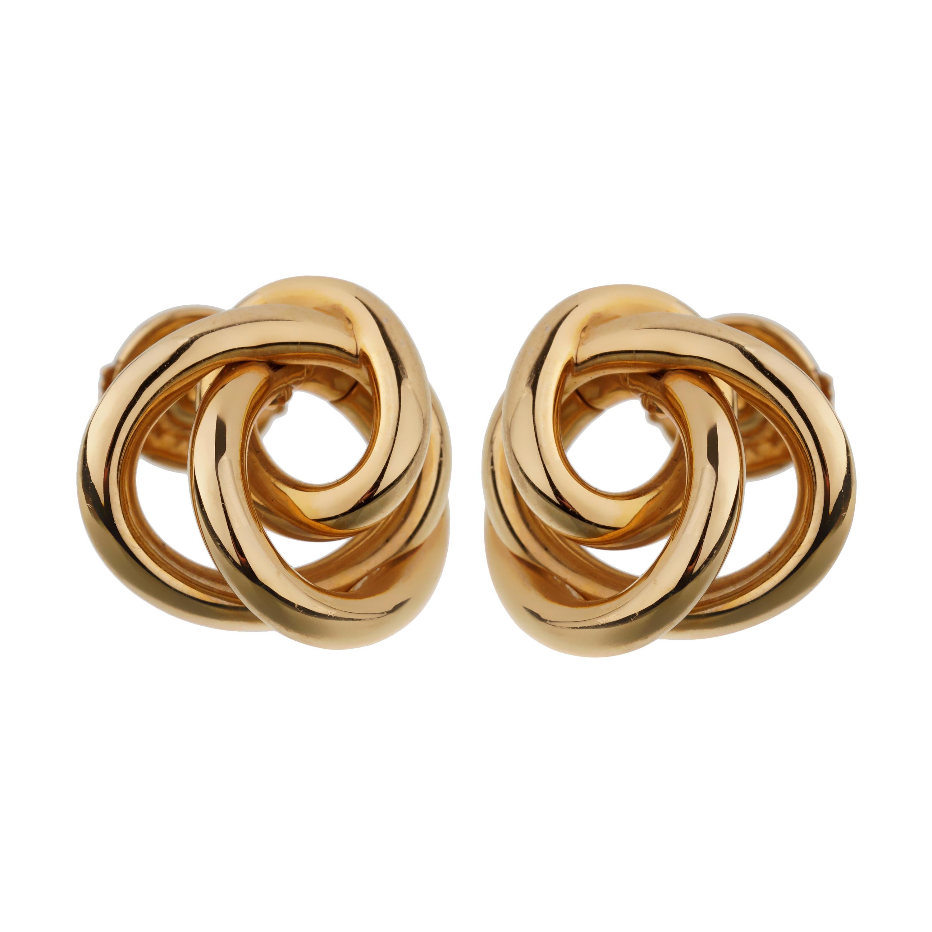 De Grisogono Love Knot Rose Gold Stud Earrings For Sale