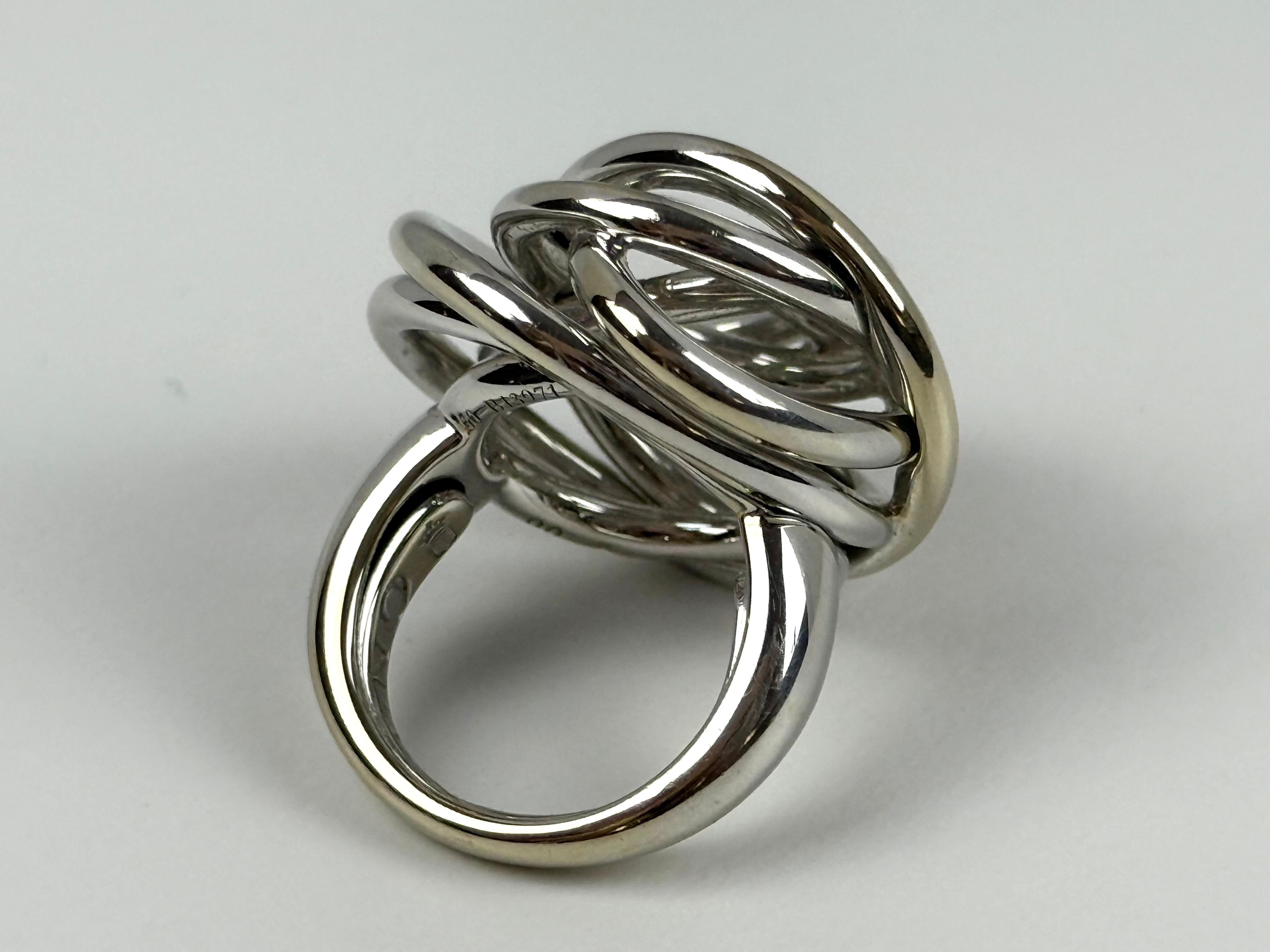 De Grisogono Anillo Flor Matassa Oro Blanco 18k en venta 3