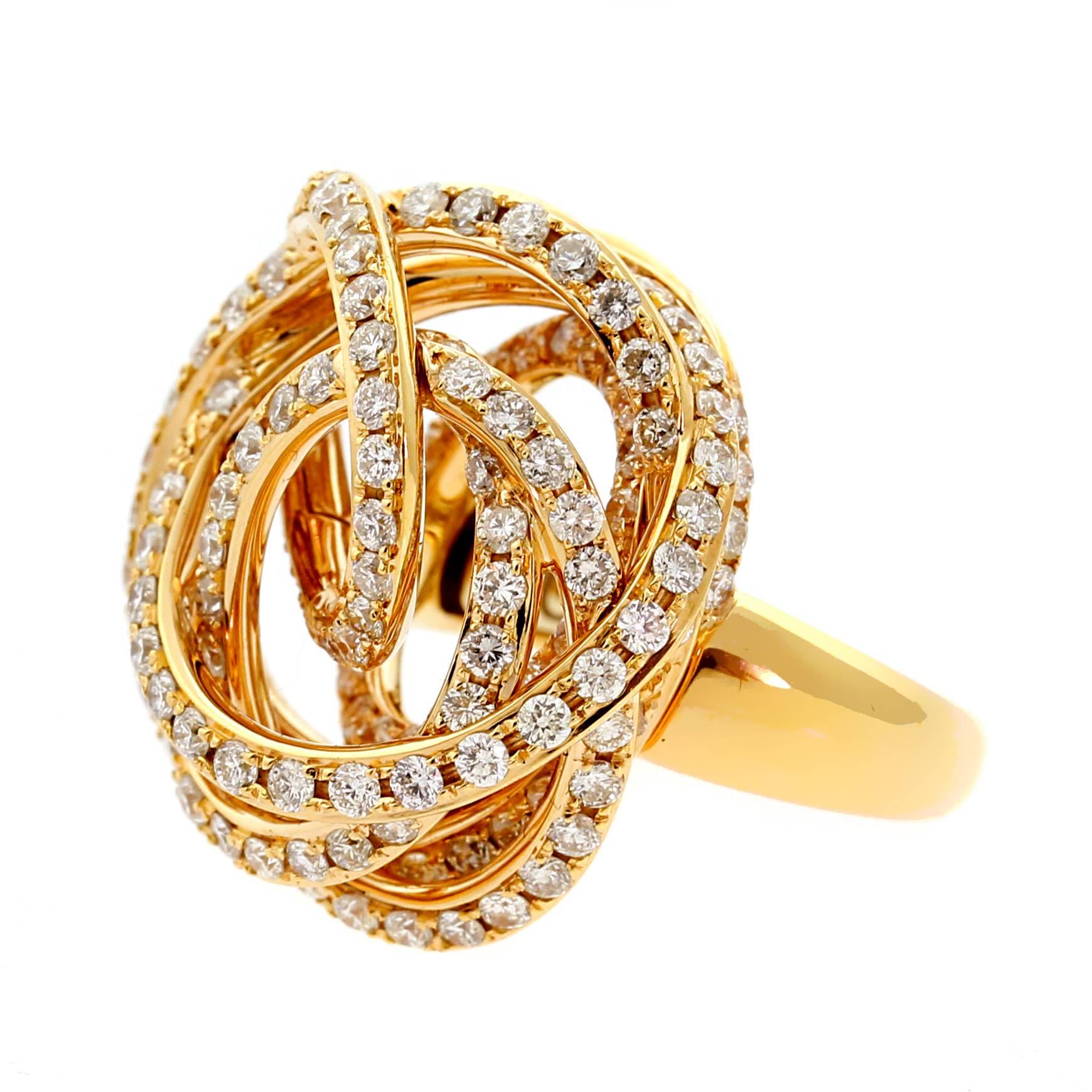 Women's De Grisogono Matassa Diamond Rose Gold Ring