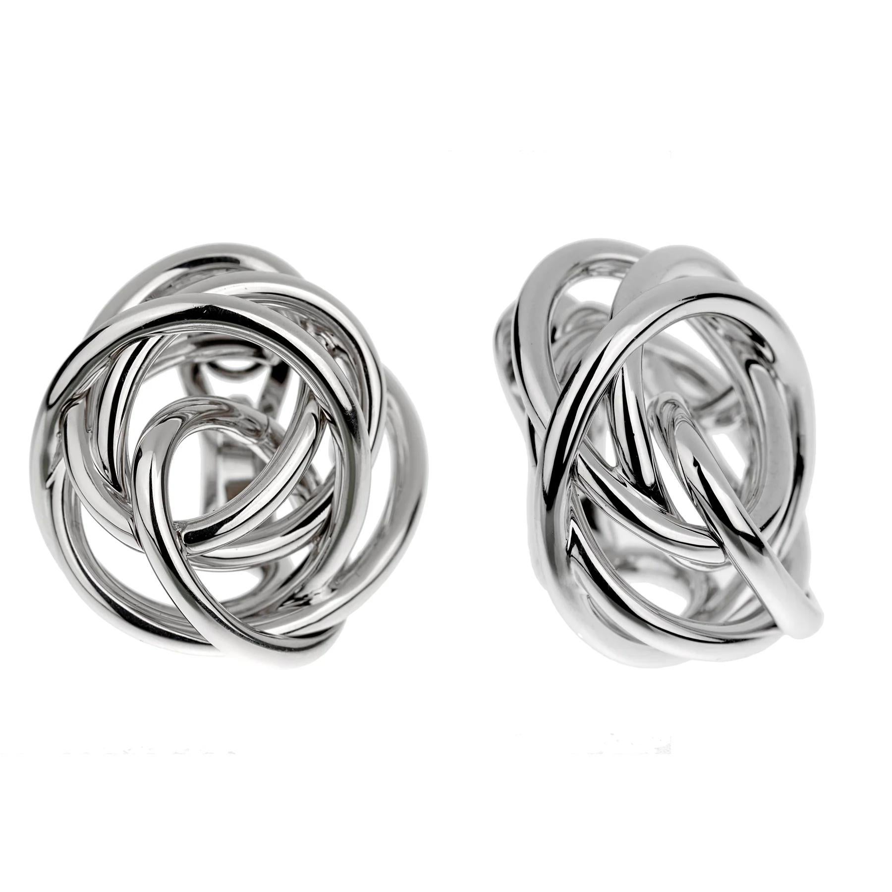 Women's or Men's De Grisogono Matassa White Gold Earrings For Sale