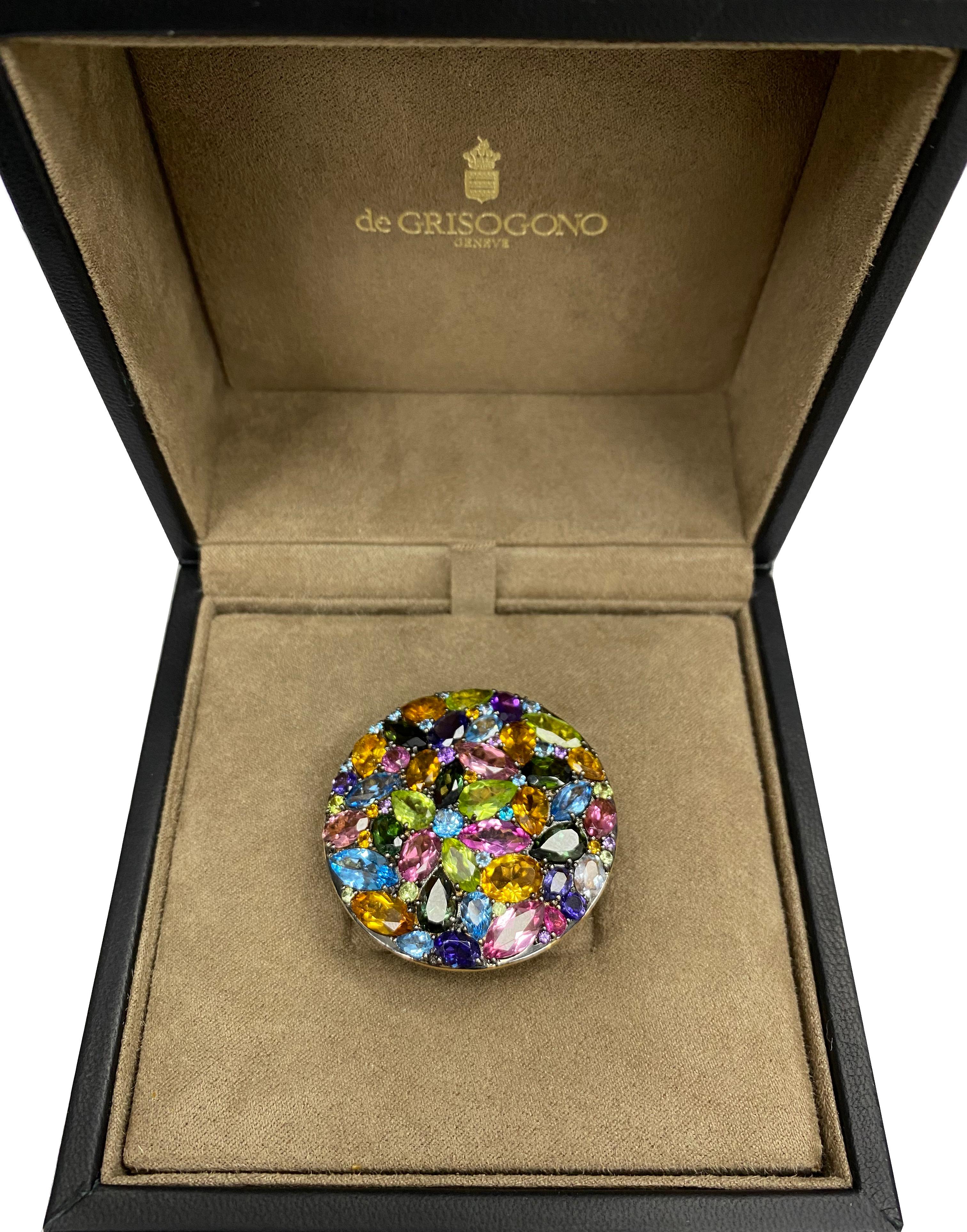 De Grisogono Multi-Color Large Gemstone Disc Ring 2