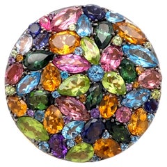 Retro De Grisogono Multi-Color Large Gemstone Disc Ring