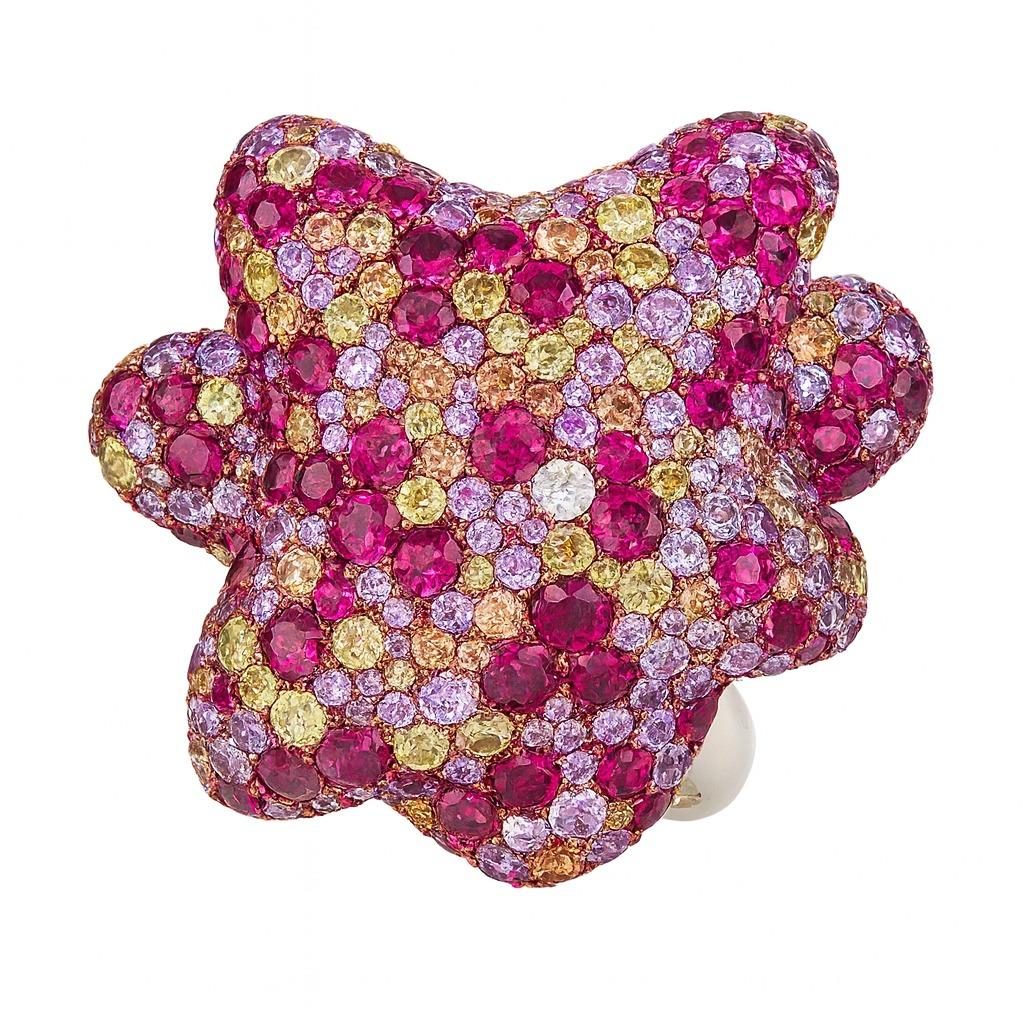 Taglio rotondo de GRISOGONO Anello con più pietre preziose in oro rosa 18 carati  Realizzato in oro rosa 18 carati in vendita