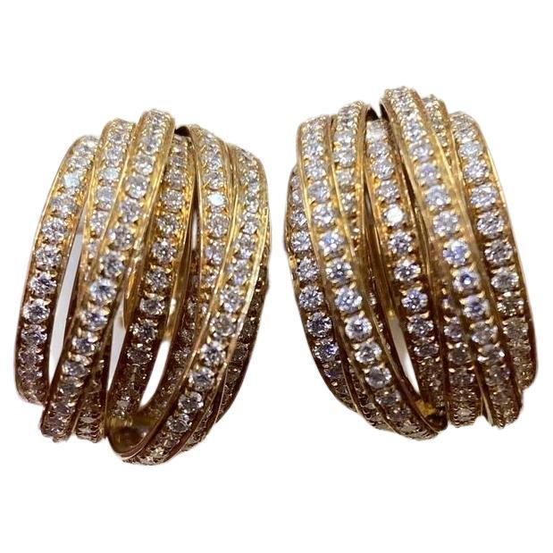 de GRISOGONO Pink Gold 376 White Diamond Earrings For Sale