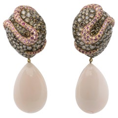 de GRISOGONO Pendientes de oro rosa con diamantes marrones