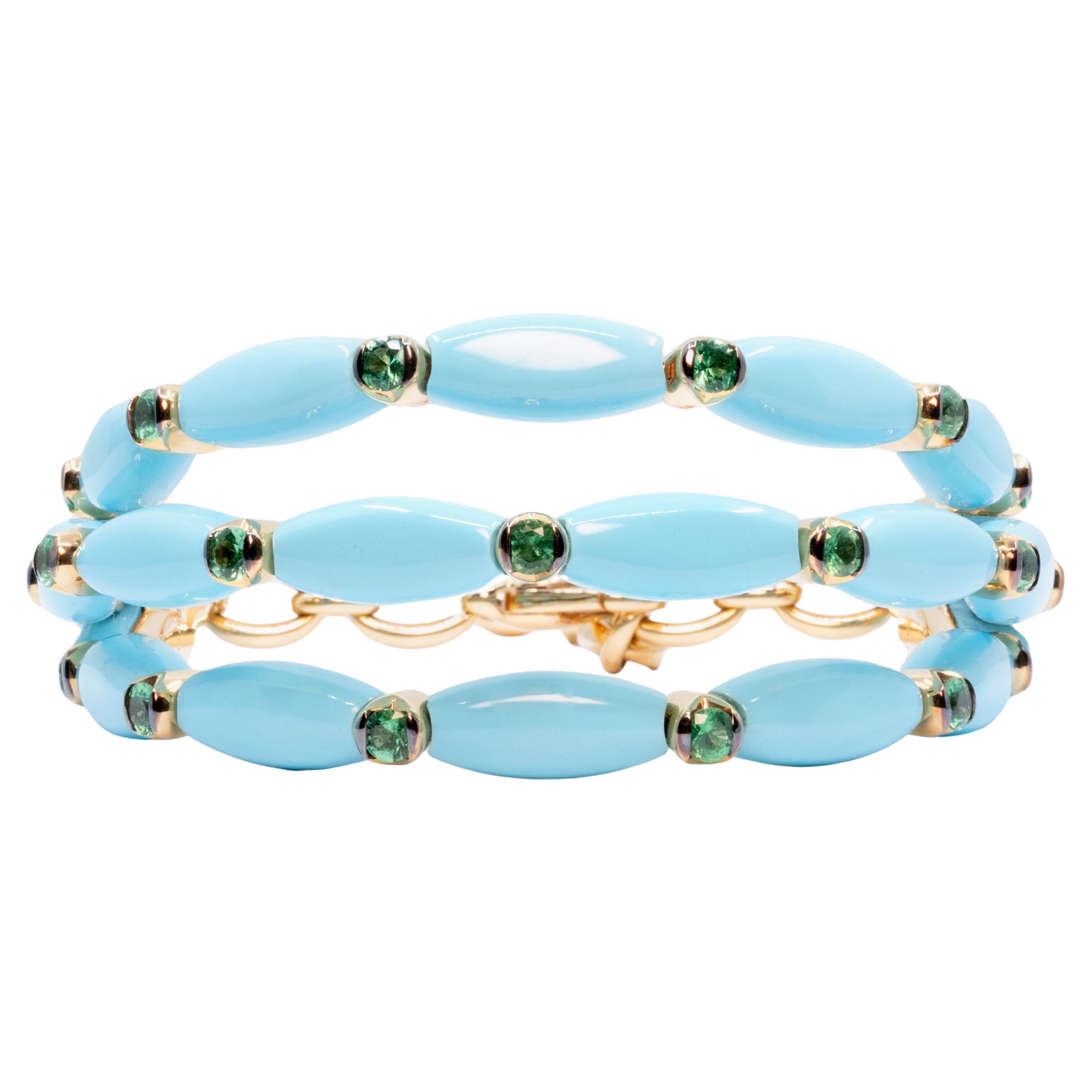de GRISOGONO Pink Gold & Turquoise Bracelet For Sale