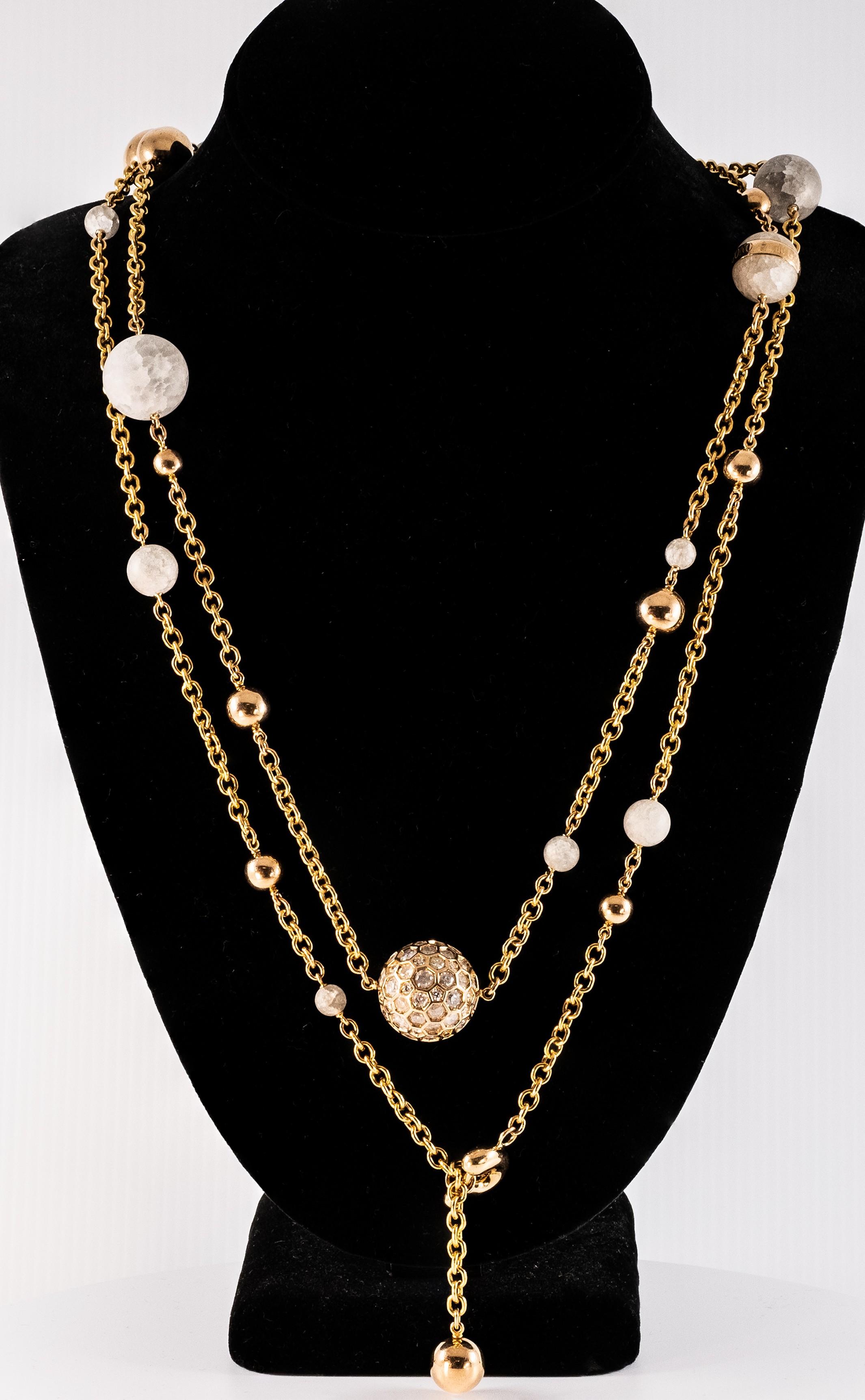 Donna de GRISOGONO Collana di cristalli di rocca in oro rosa in vendita