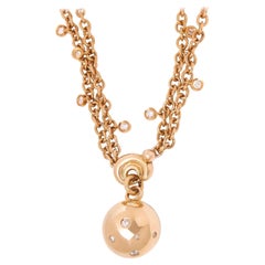 de GRISOGONO Halskette mit Boule-Charm-Anhänger aus Roségold mit rundem Brillantschliff