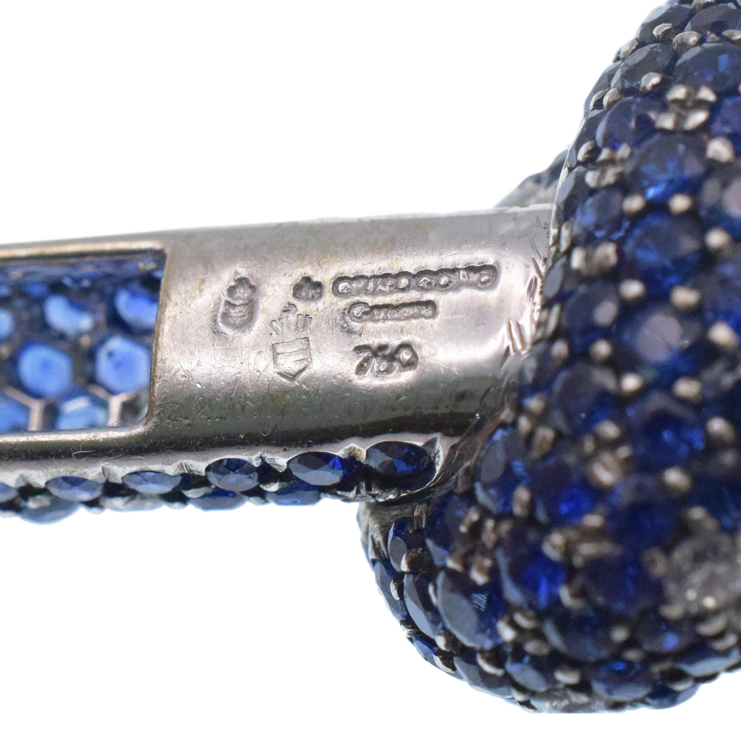 De Grisogono Sapphire & Diamond Knot Drop Earrings For Sale 3