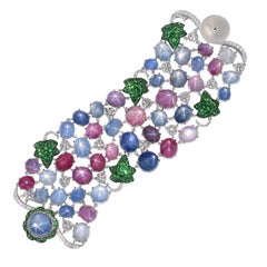 De Grisogono Star Sapphire and Star Ruby Bracelet