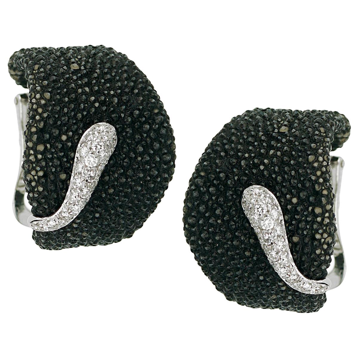 De Grisogono Stingray Diamond White Gold Earrings