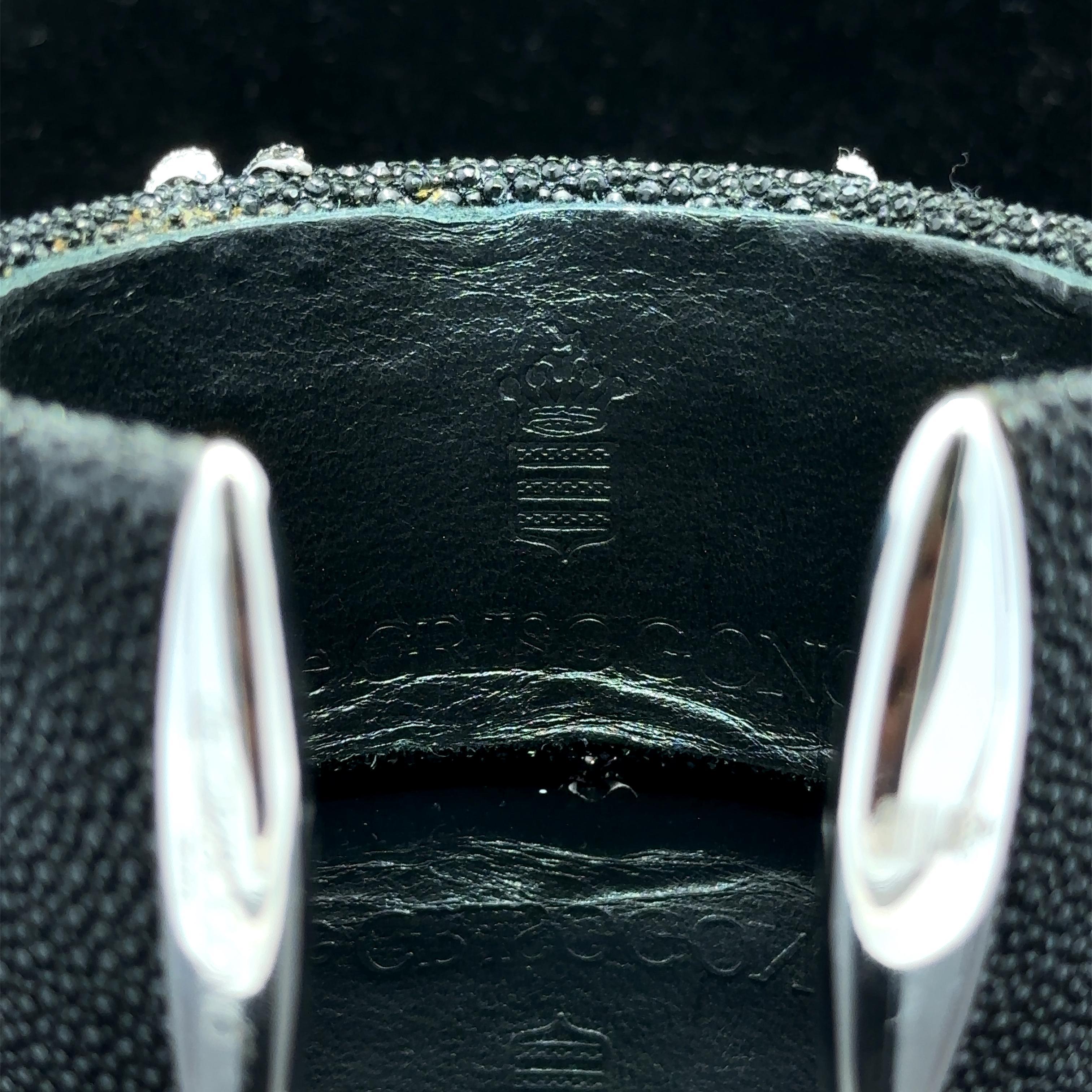 De GRISOGONO Polsino in pelle di razza con diamanti bianchi e neri in oro 18 carati in vendita 4