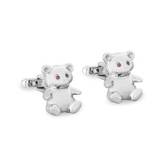 De Grisogono Teddy Bear Cufflinks White Gold & Ruby Set