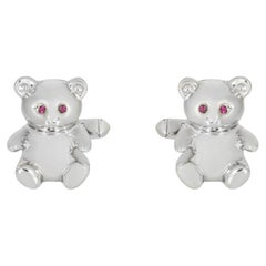De Grisogono Boutons de manchette ours Teddy Bear en or blanc et rubis