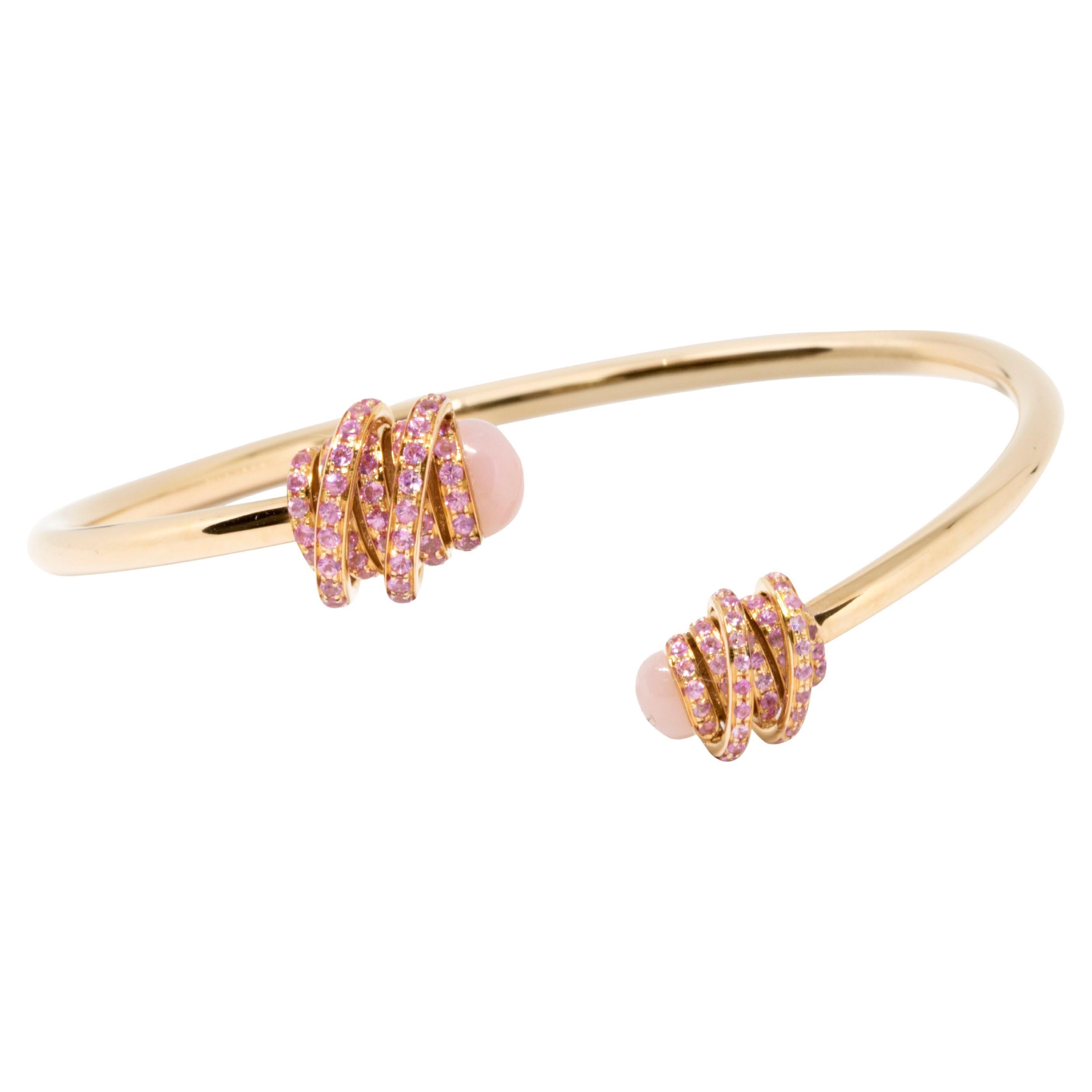 de GRISOGONO Toi & Moi 18-karat Pink Gold, Pink Opal Cuff For Sale