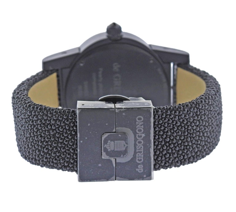 Round Cut De Grisogono Tondo by Night Black Fiberglass Diamond Watch 005803 11