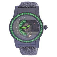 De Grisogono Tondo by Night Black Fiberglass Tsavorite Watch 00579 11