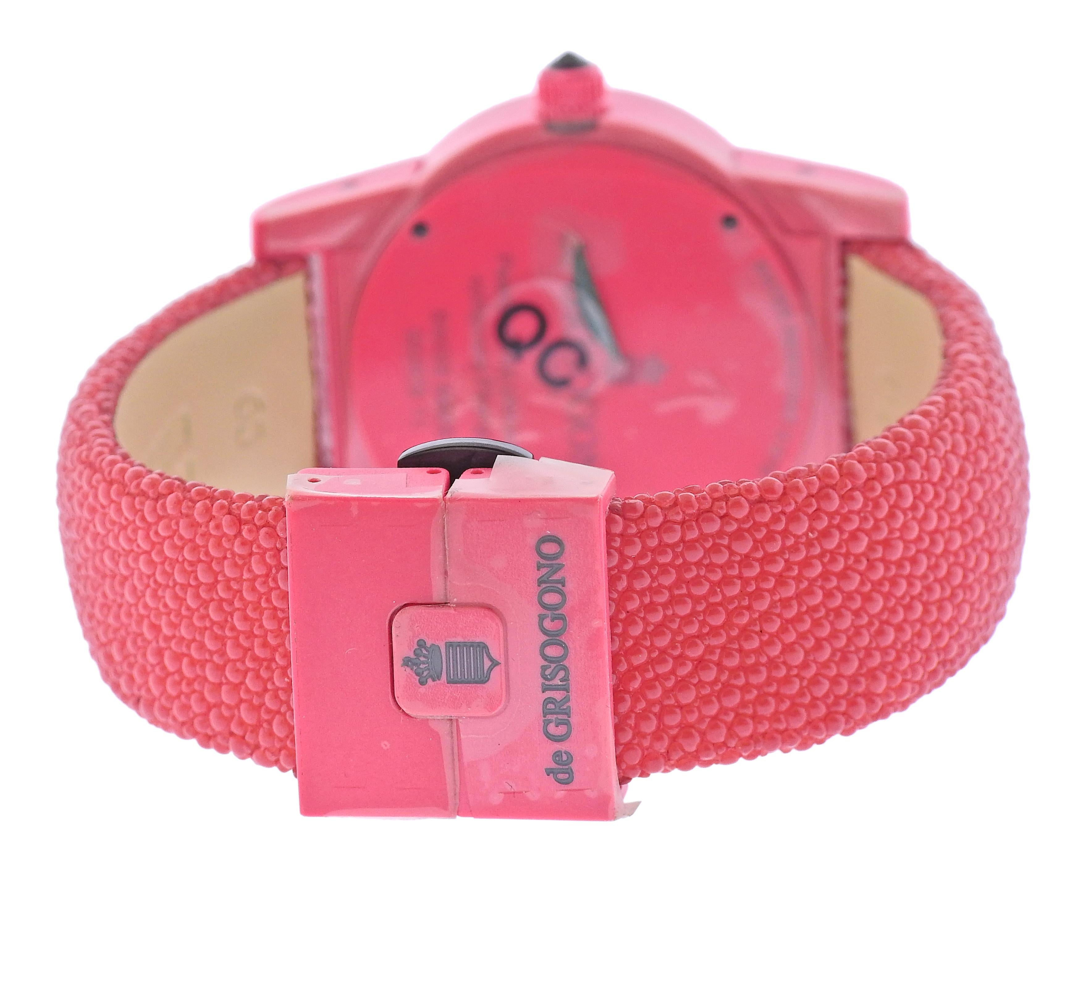 De Grisogono Tondo by Night Rote Rubinuhr aus Glasfaser 002975 11 (Rundschliff) im Angebot