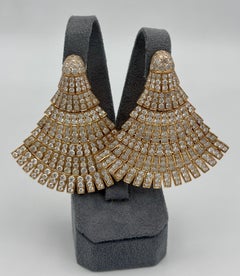 de Grisogono Ventaglio earrings 18k gold & diamonds. Part of set with bracelet